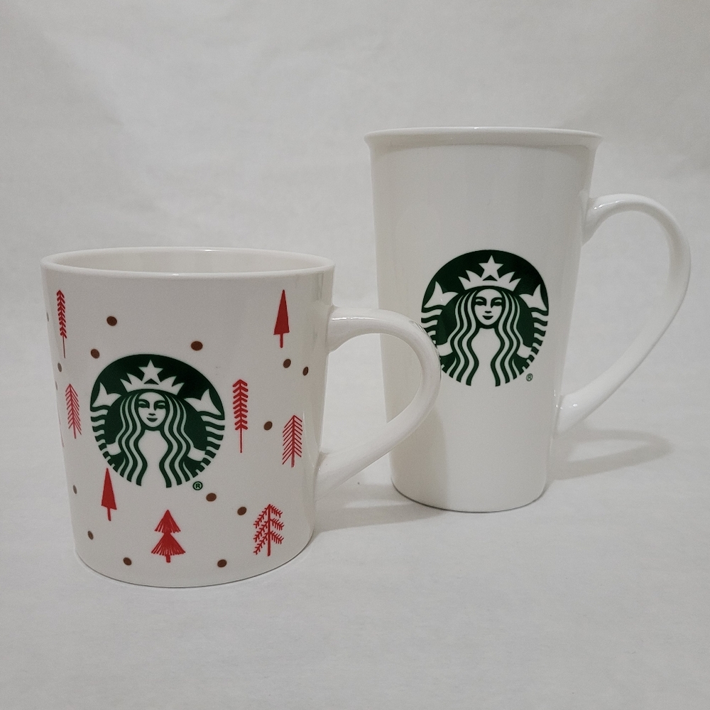 Starbucks Bundle of 2 Coffee Mugs, 1 Holiday Mug and 1 Tall Mug